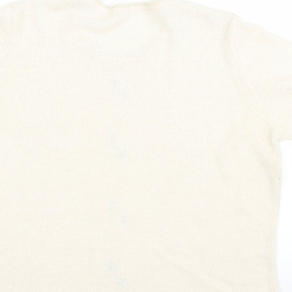 Womens UK Size 16 Preworn Beige Jersey T-Shirt
