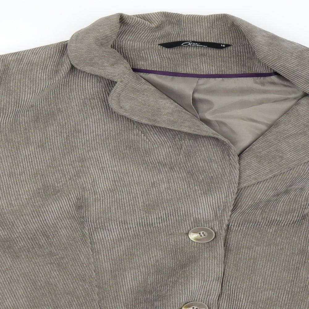 Womens UK Size 18 BM Beige Overcoat