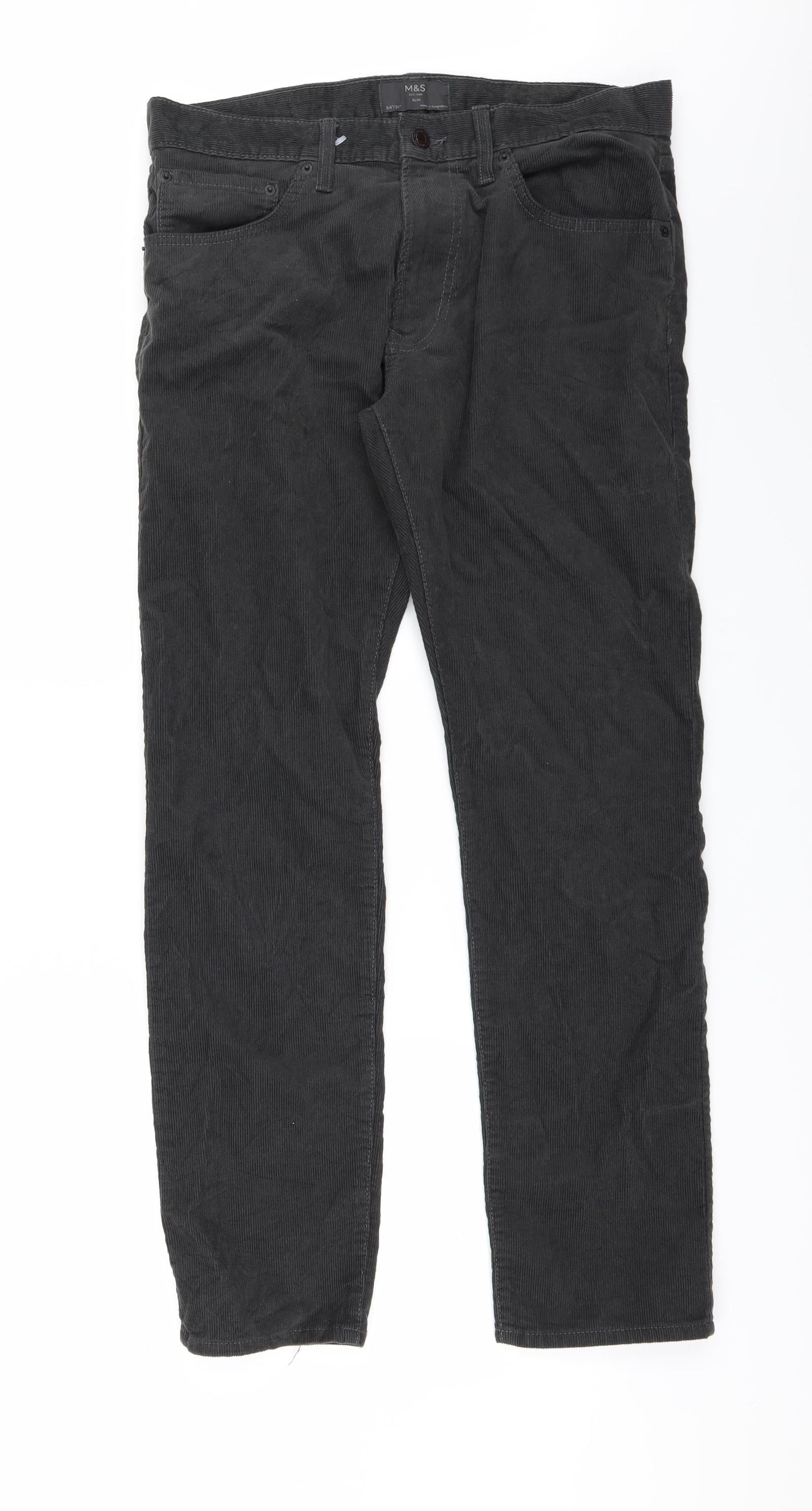 Womens UK Size 34 Marks and Spencer Regular Fit Straight Black Jeans