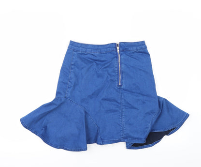 Missguided Womens Blue   A-Line Skirt Size 12