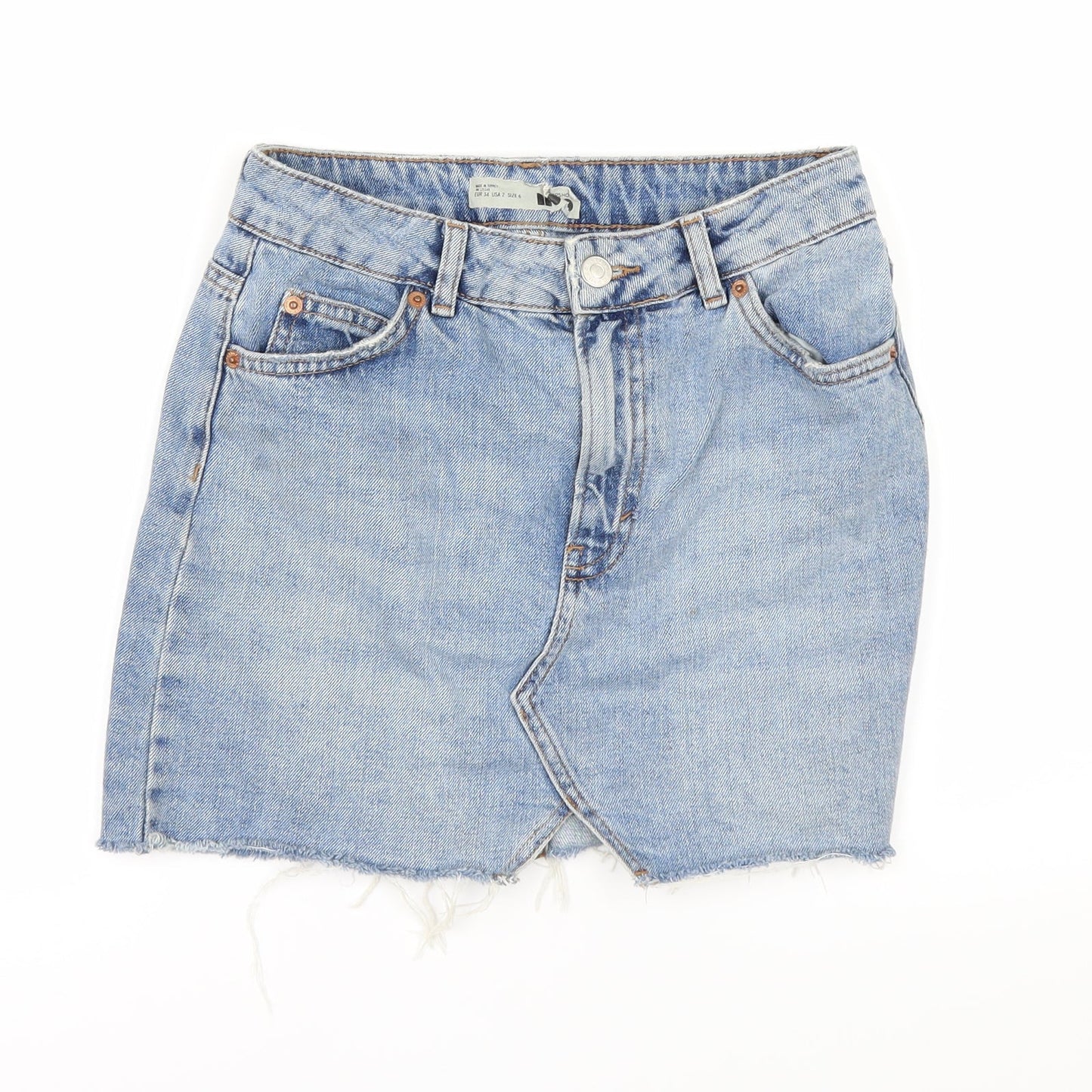 Womens UK Size 6 Topshop A-Line Denim Skirt