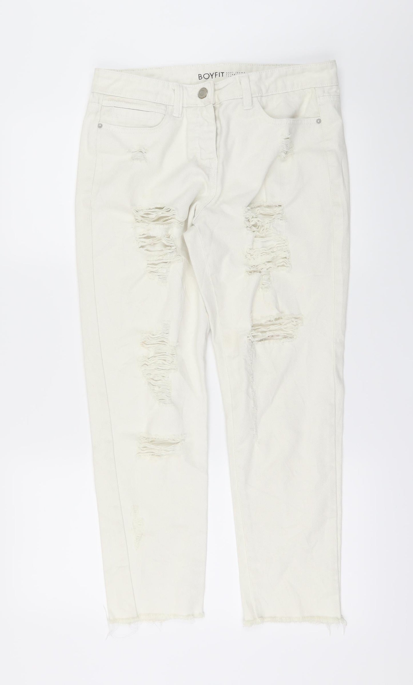 NEXT Womens White   Straight Jeans Size 8 L25 in