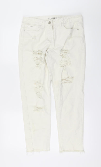 NEXT Womens White   Straight Jeans Size 8 L25 in