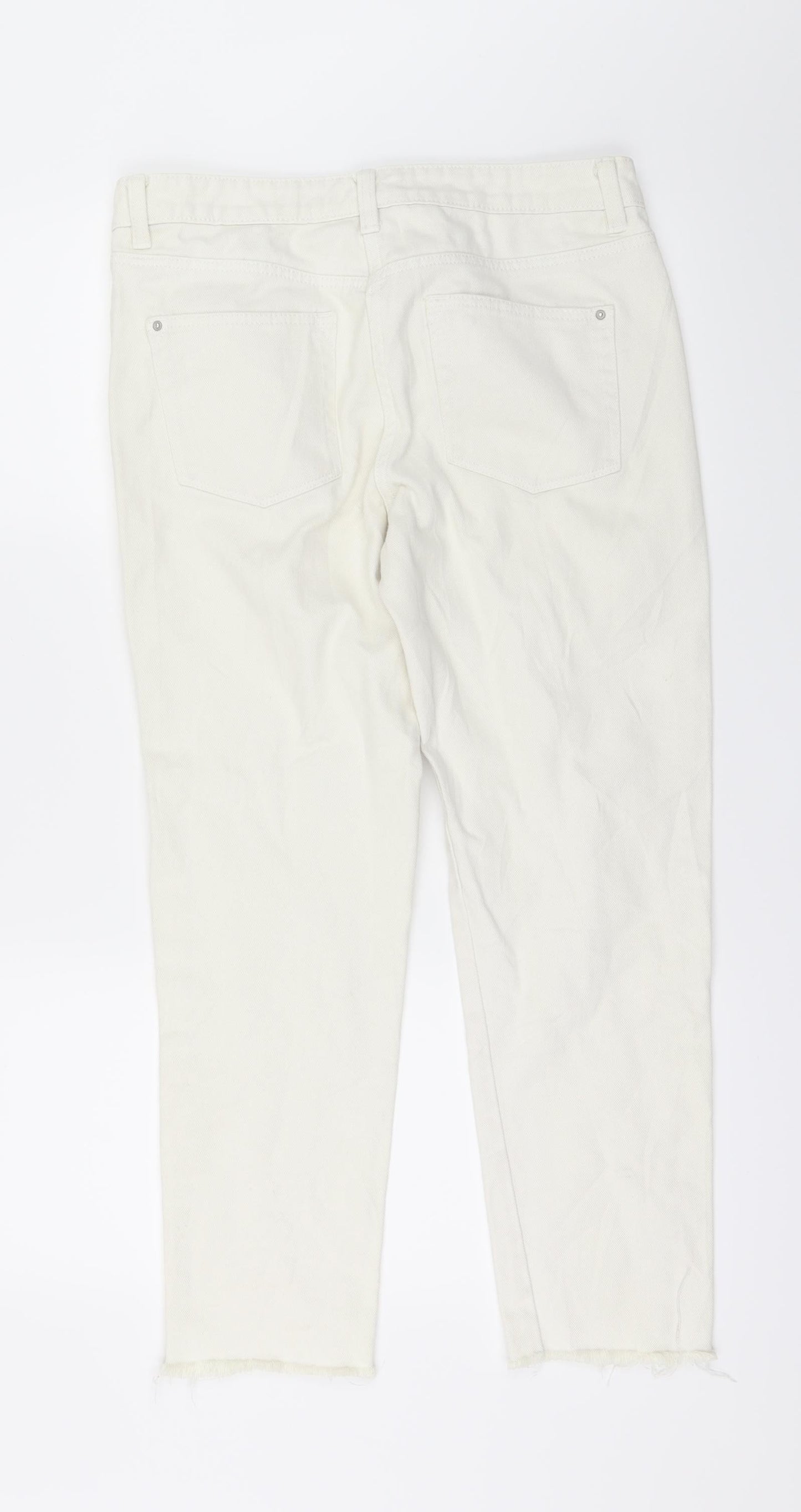 NEXT Womens White   Straight Jeans Size 8 L25 in