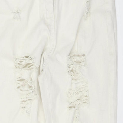 NEXT Womens White   Straight Jeans Size 8 L25 in