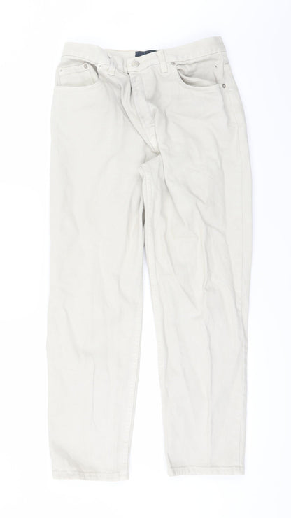 Womens UK Size 12 dp Denim Regular Fit Straight Beige Jeans