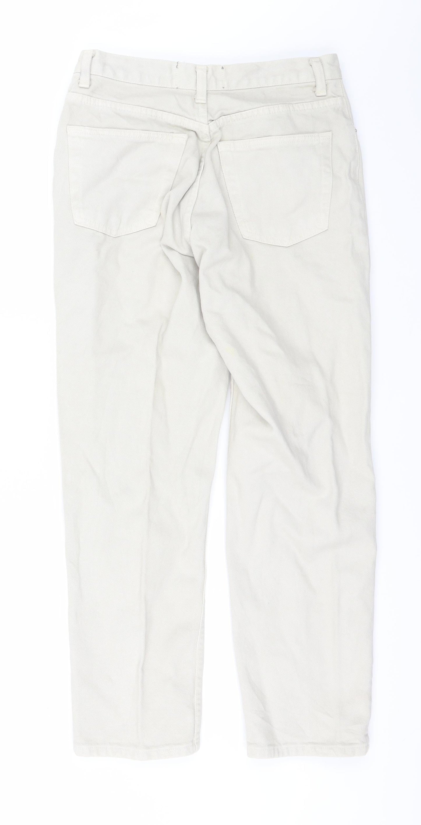 Womens UK Size 12 dp Denim Regular Fit Straight Beige Jeans