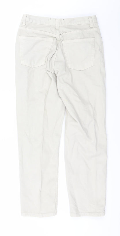 Womens UK Size 12 dp Denim Regular Fit Straight Beige Jeans