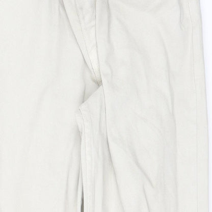 Womens UK Size 12 dp Denim Regular Fit Straight Beige Jeans