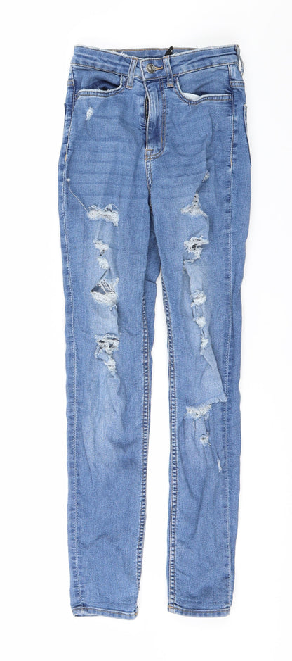 Womens UK Size 4 H&M Regular Fit Skinny Blue Jeans