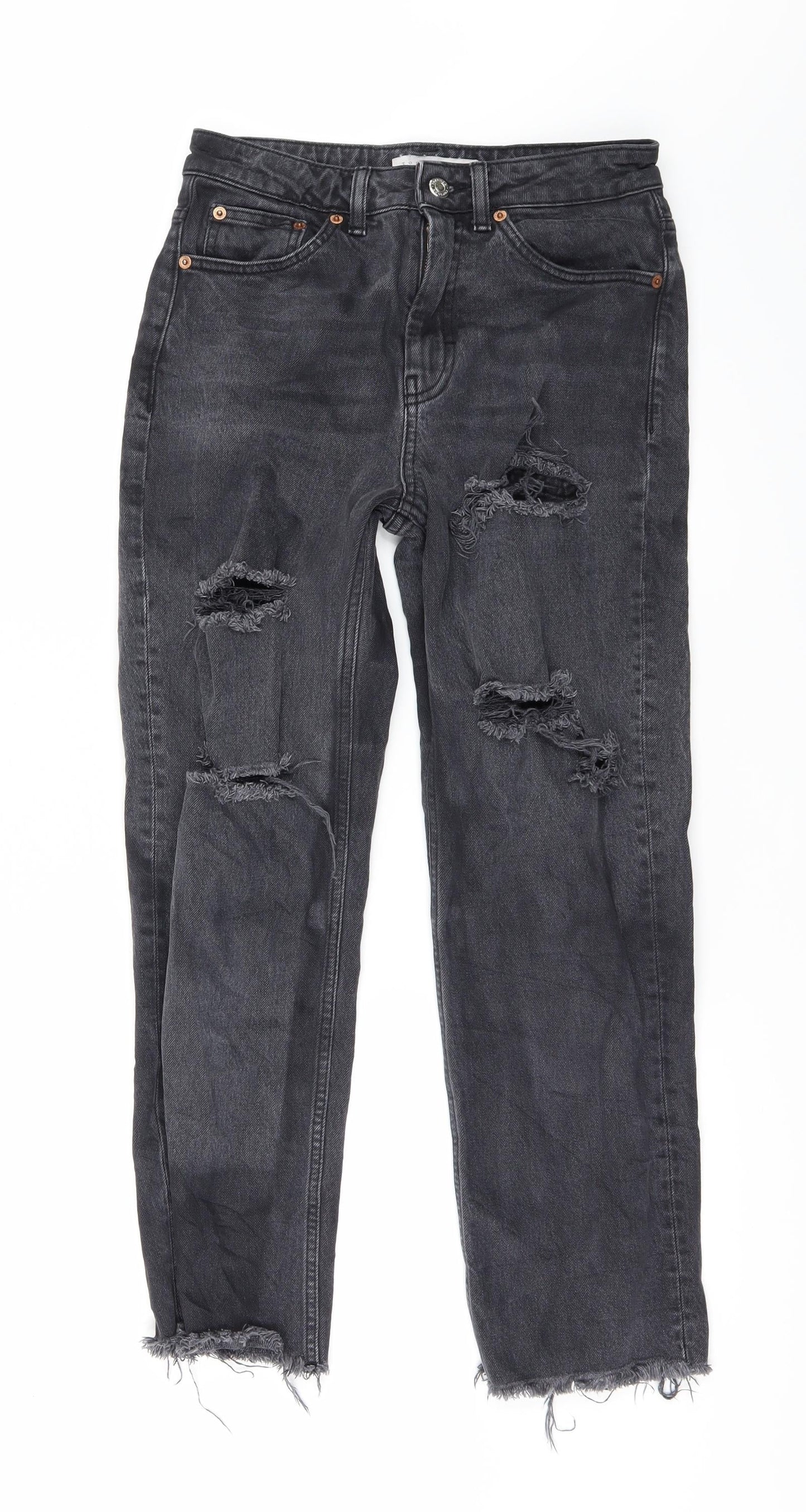 Topshop Womens Black  Denim Skinny Jeans Size 28 L25 in