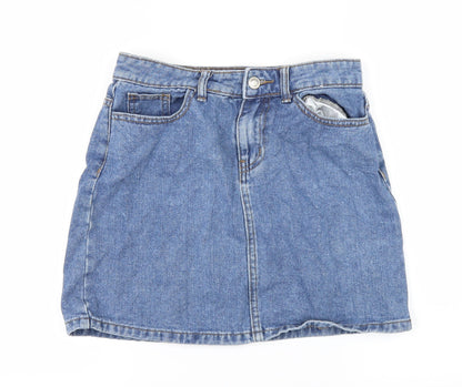 DenimCo Womens Blue  Denim A-Line Skirt Size 8