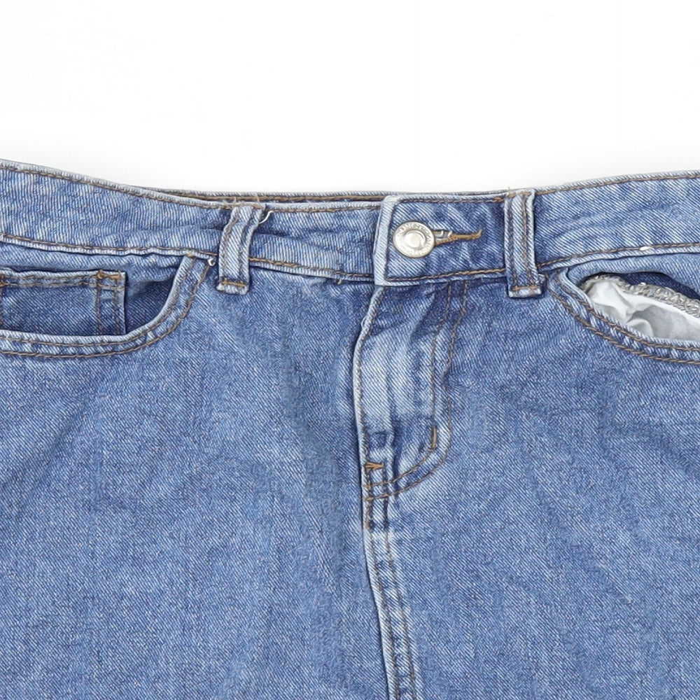 DenimCo Womens Blue  Denim A-Line Skirt Size 8