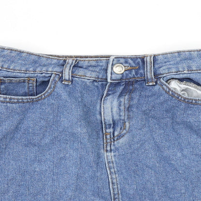 DenimCo Womens Blue  Denim A-Line Skirt Size 8