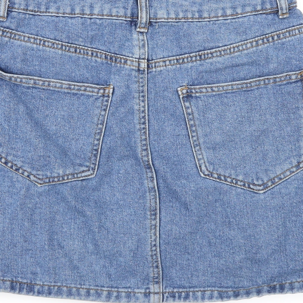 DenimCo Womens Blue  Denim A-Line Skirt Size 8