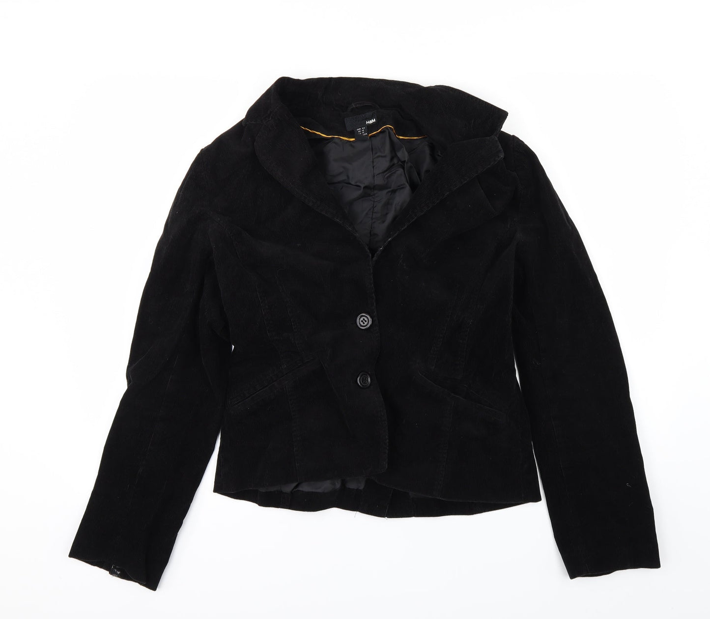 Womens UK Size 14 H&M Black Overcoat