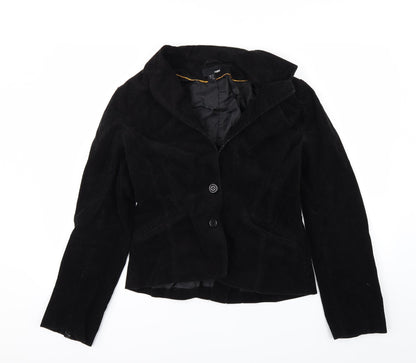 Womens UK Size 14 H&M Black Overcoat