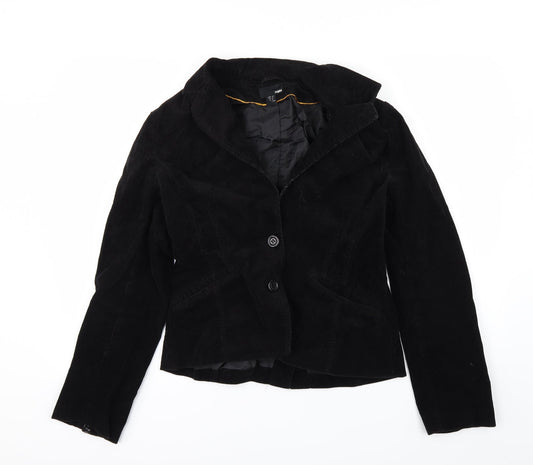 Womens UK Size 14 H&M Black Overcoat