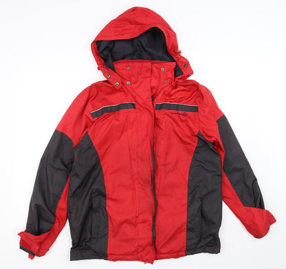 outdoor casual Womens Red   Windbreaker Coat Size 10
