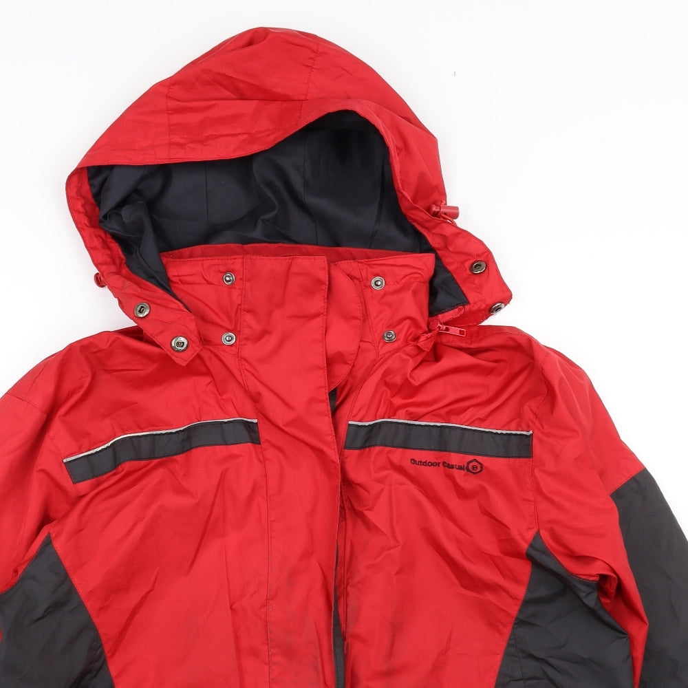 outdoor casual Womens Red   Windbreaker Coat Size 10