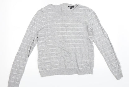 Warehouse Womens Grey Striped  Pullover Jumper Size 12