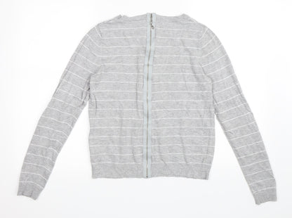 Warehouse Womens Grey Striped  Pullover Jumper Size 12