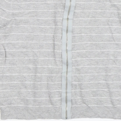 Warehouse Womens Grey Striped  Pullover Jumper Size 12
