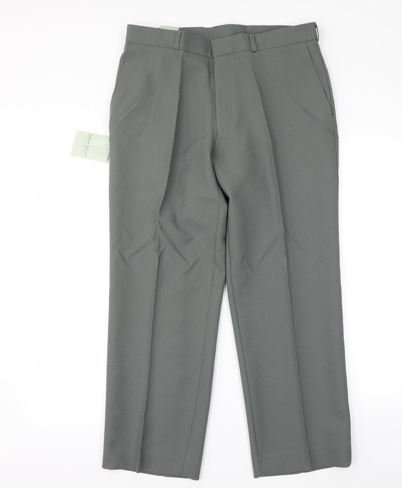 Mens UK Size S Simon Taylor Regular Fit Dress Pants Green Trousers