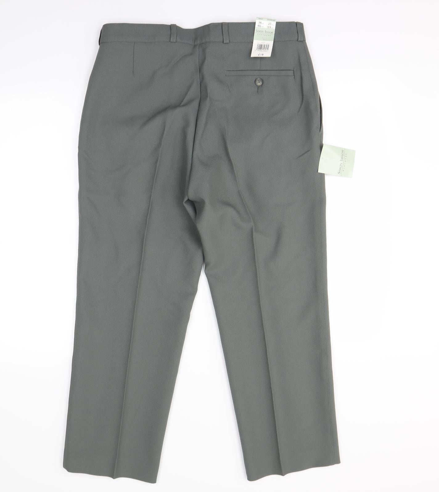 Mens UK Size S Simon Taylor Regular Fit Dress Pants Green Trousers