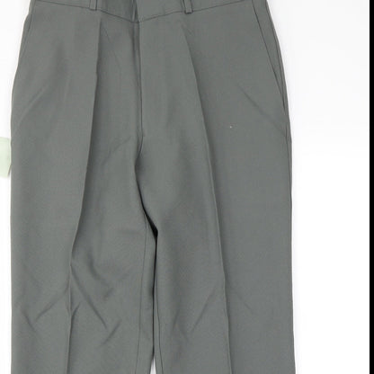 Mens UK Size S Simon Taylor Regular Fit Dress Pants Green Trousers