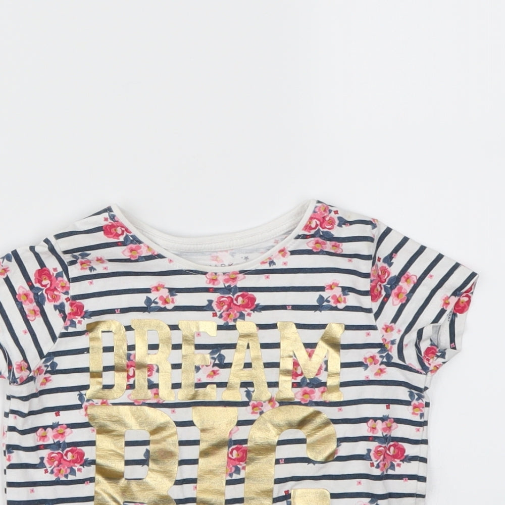 Primark Girls Multicoloured Striped  Basic T-Shirt Size 2-3 Years