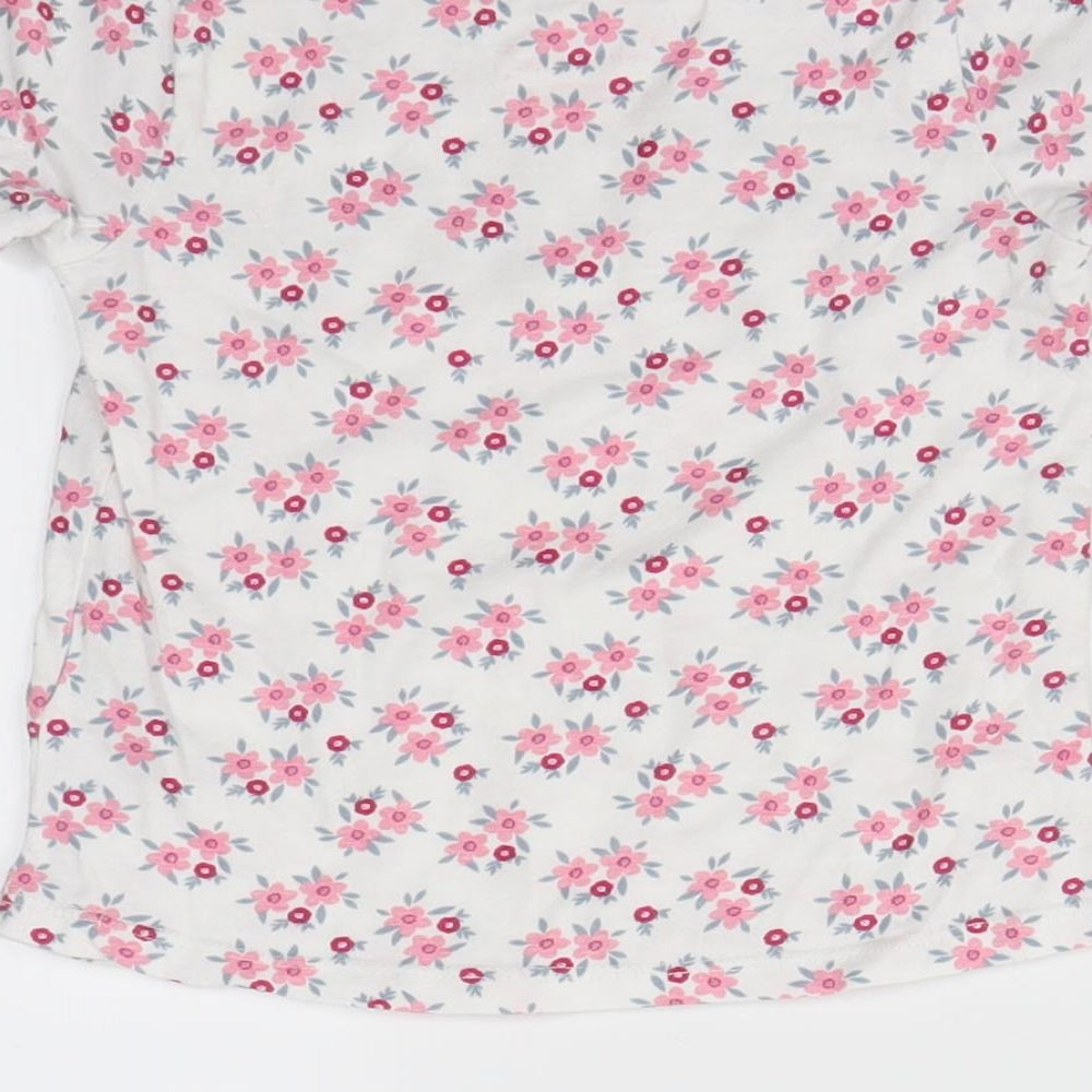 Primark Girls White Floral  Basic T-Shirt Size 2-3 Years