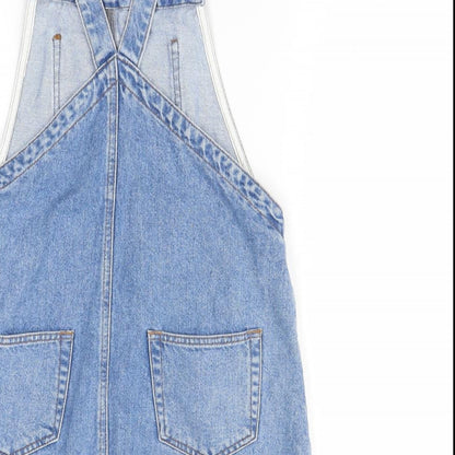 Moto Womens Blue  Denim Pinafore/Dungaree Dress  Size 6