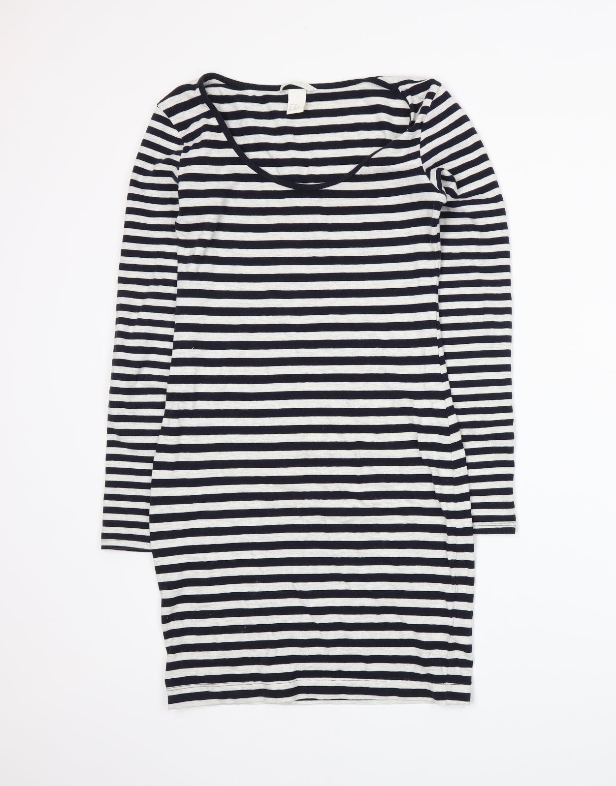 H&M Womens Blue Striped  T-Shirt Dress  Size XS