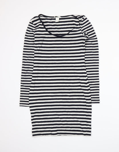 H&M Womens Blue Striped  T-Shirt Dress  Size XS