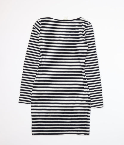 H&M Womens Blue Striped  T-Shirt Dress  Size XS