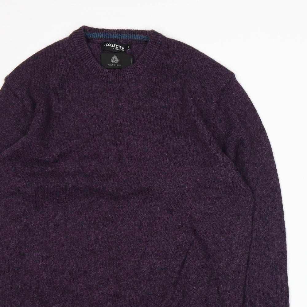 Debenhams Mens Purple  Knit Pullover Jumper Size S