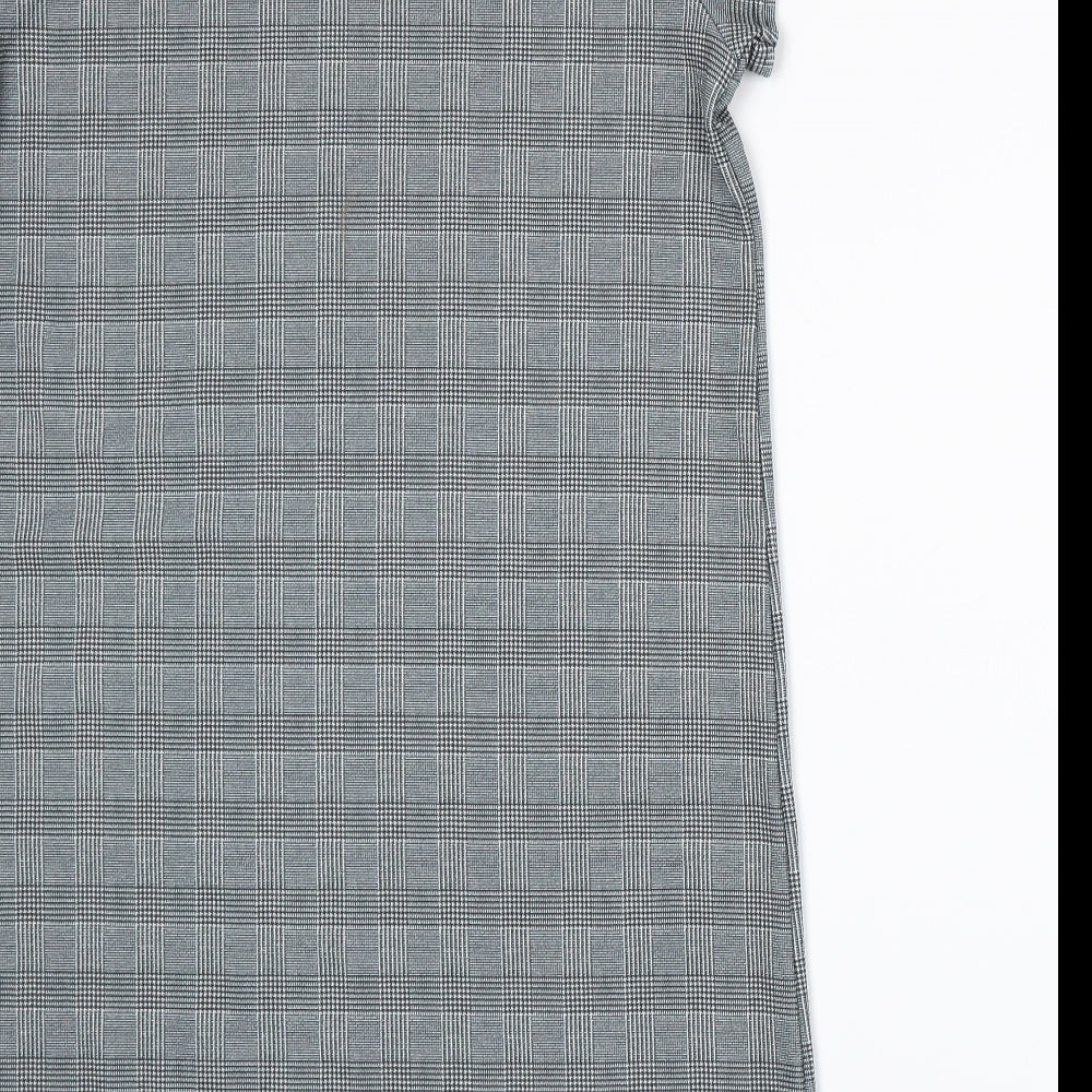Boohoo Womens Grey Houndstooth  A-Line  Size 12