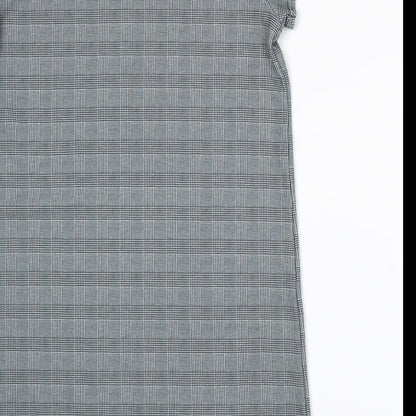 Boohoo Womens Grey Houndstooth  A-Line  Size 12