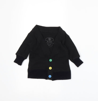 electrik kidz Boys Black  Knit Cardigan Jumper Size 0-3 Months