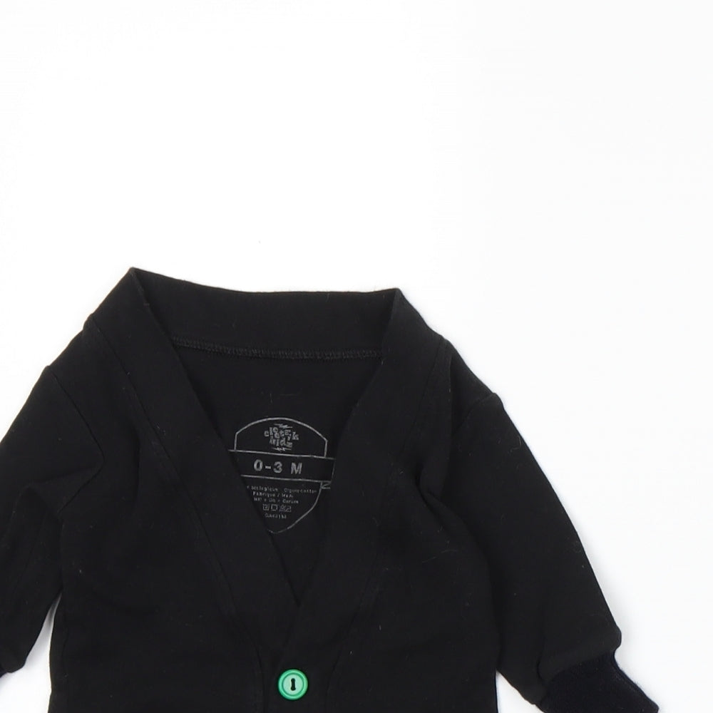 electrik kidz Boys Black  Knit Cardigan Jumper Size 0-3 Months