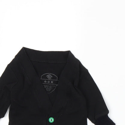 electrik kidz Boys Black  Knit Cardigan Jumper Size 0-3 Months