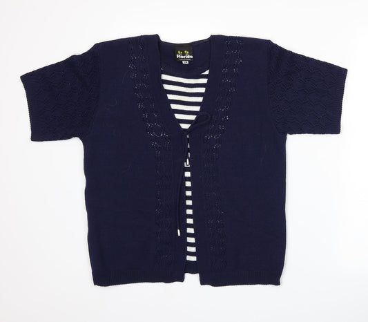 Florida Womens Blue Striped  Pullover Jumper Size S