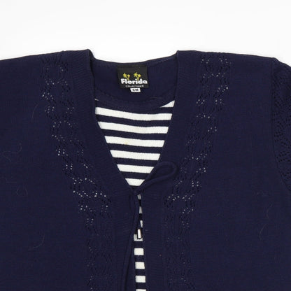 Florida Womens Blue Striped  Pullover Jumper Size S