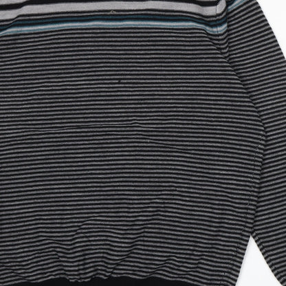 George Mens Grey Striped Knit Pullover Jumper Size L