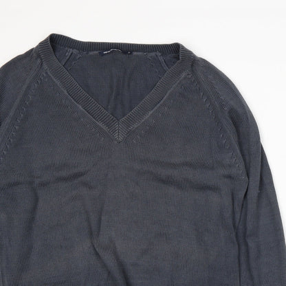 French Connection Mens Blue  Knit Pullover Jumper Size M