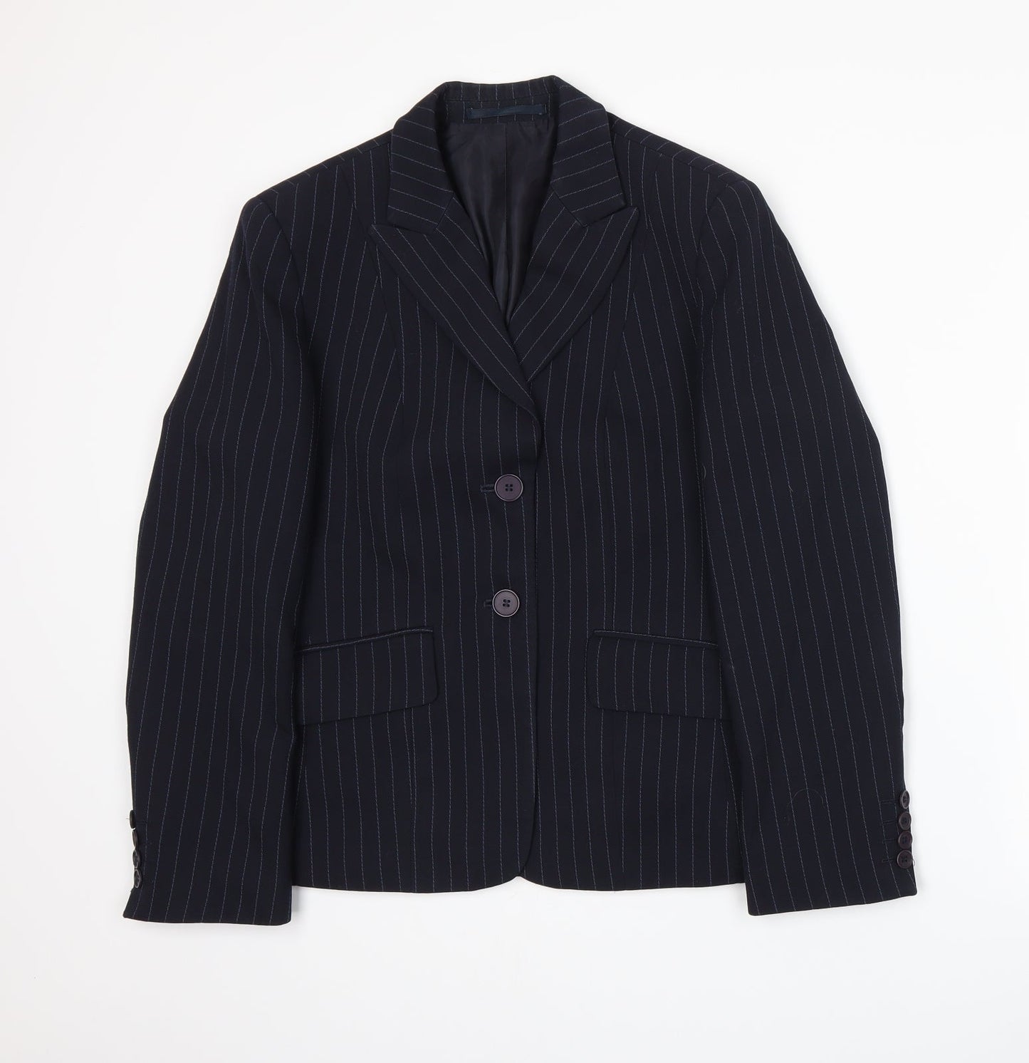 Womens UK Size 10 Preworn Regular Blue Suit Jacket