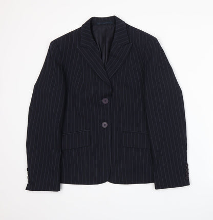 Womens UK Size 10 Preworn Regular Blue Suit Jacket