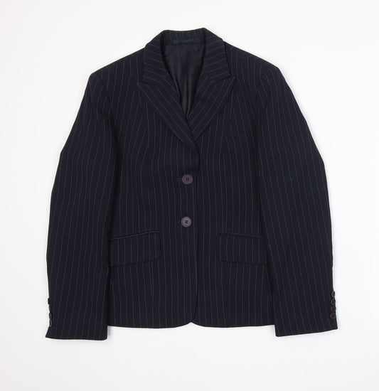Womens UK Size 10 Preworn Regular Blue Suit Jacket