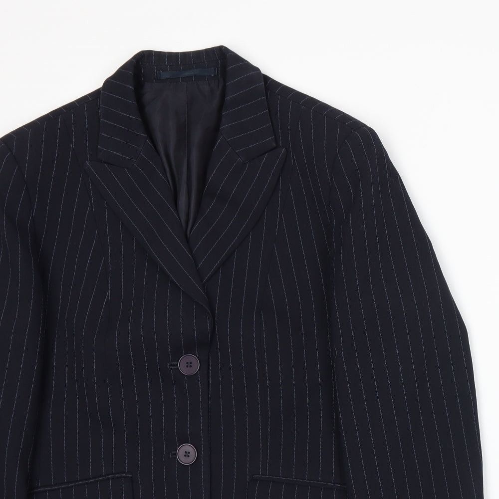 Womens UK Size 10 Preworn Regular Blue Suit Jacket
